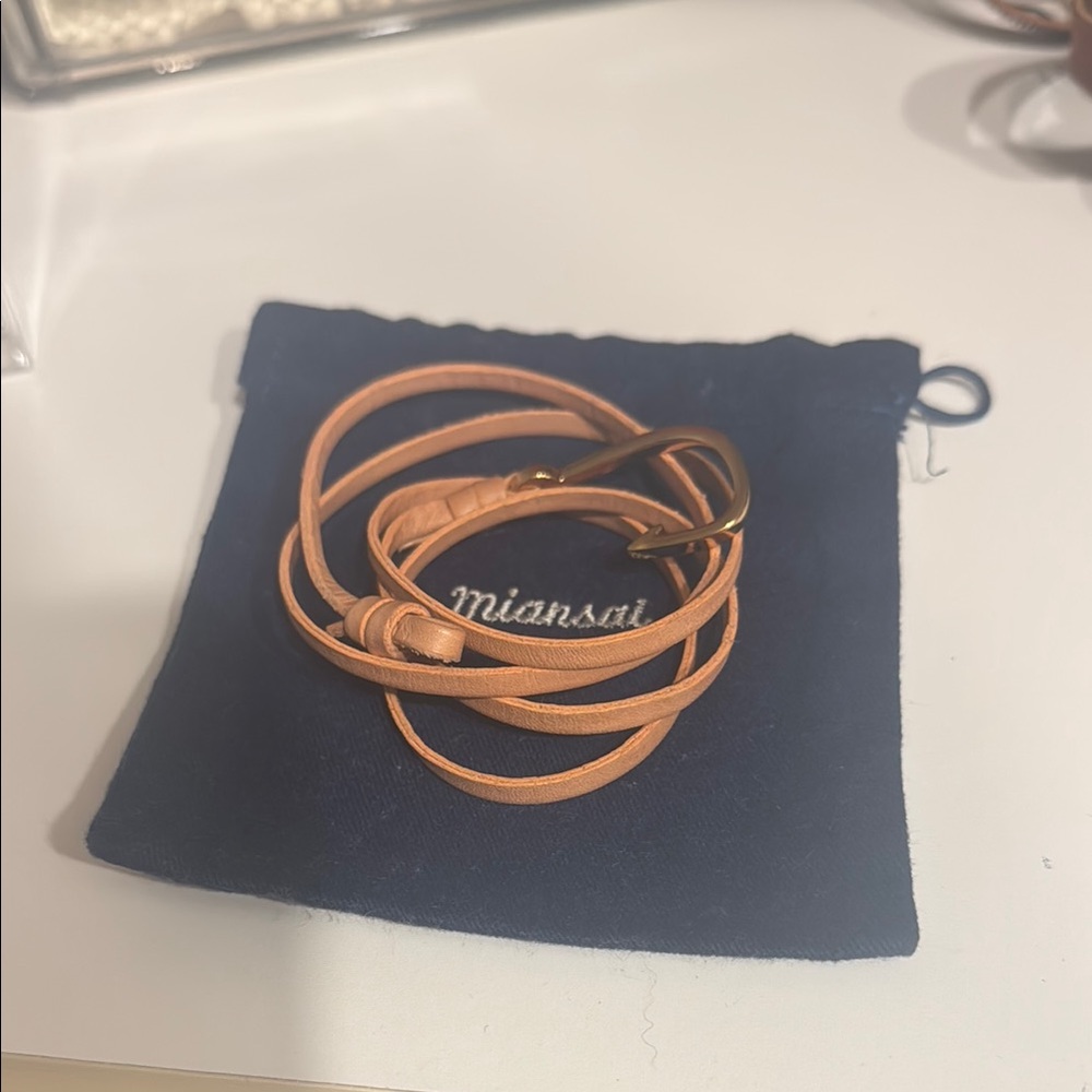 Miansai Tan Leather Wrap Bracelet